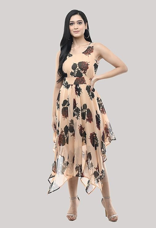 Women Asymmetric Multicolor Dress