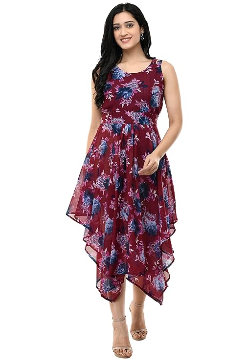 Women Asymmetric Multicolor Dress