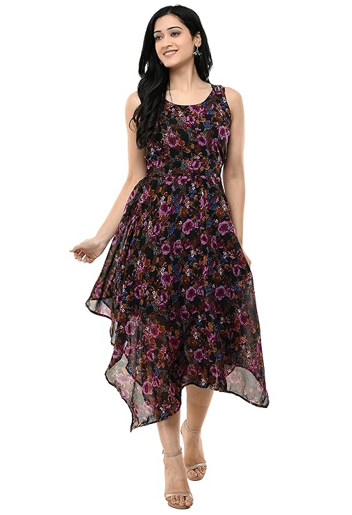 Women Asymmetric Multicolor Dress