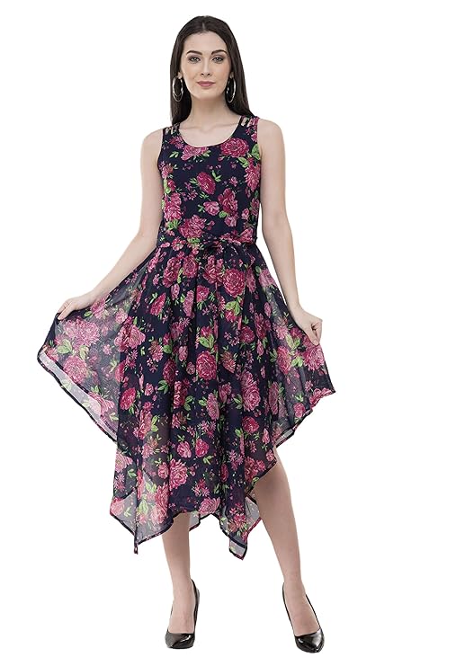 Women Asymmetric Multicolor Dress