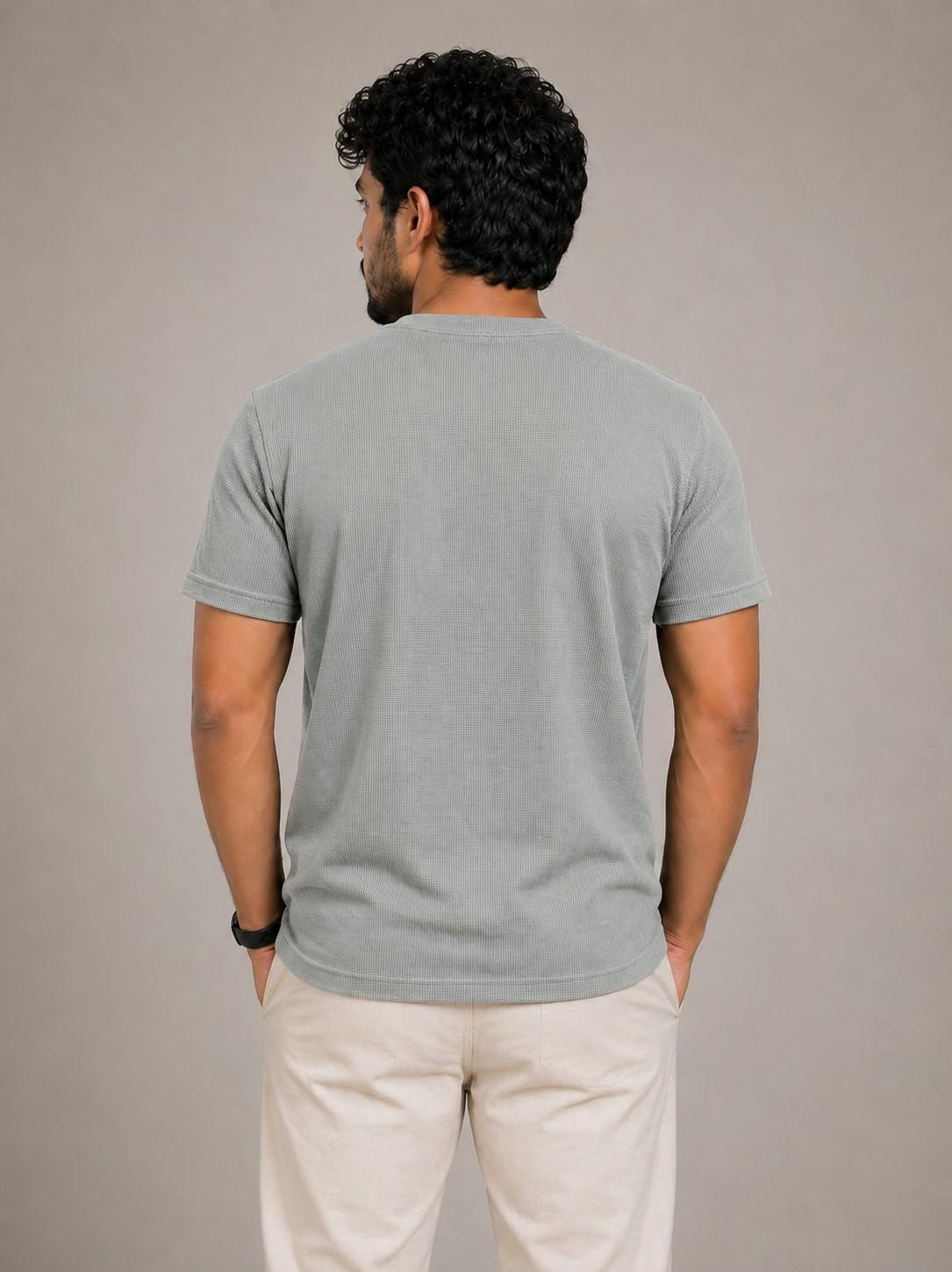 Textured Relaxed Fit Tees Grey
