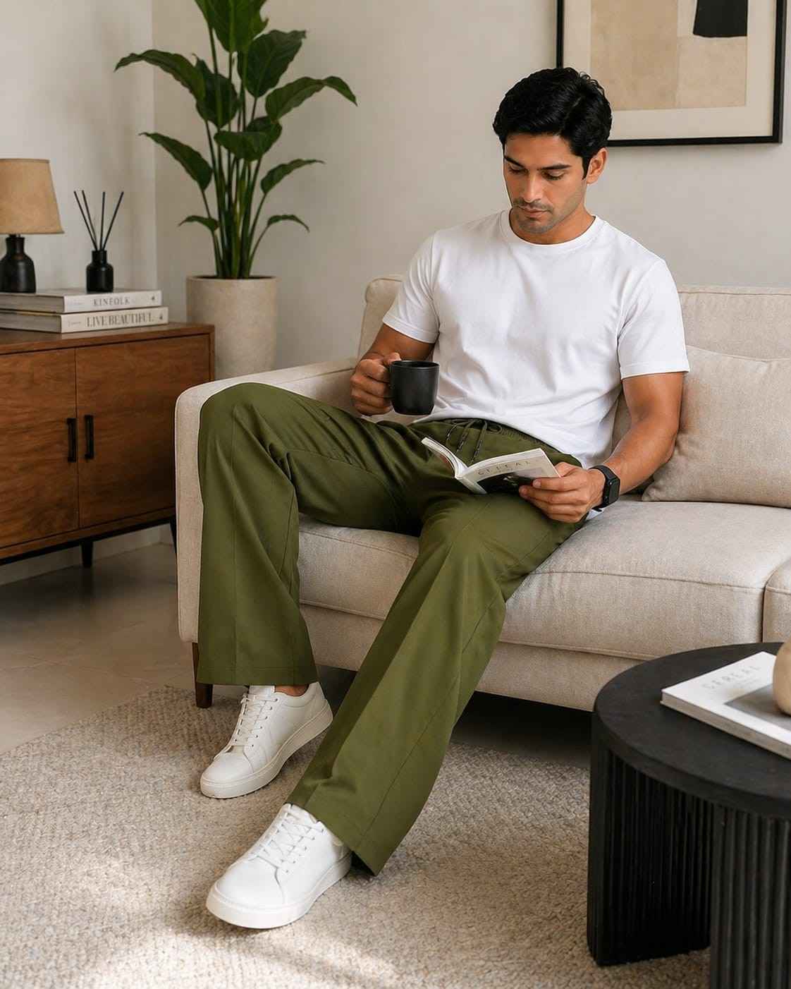 Mens Drift Relaxed Pants – Olive