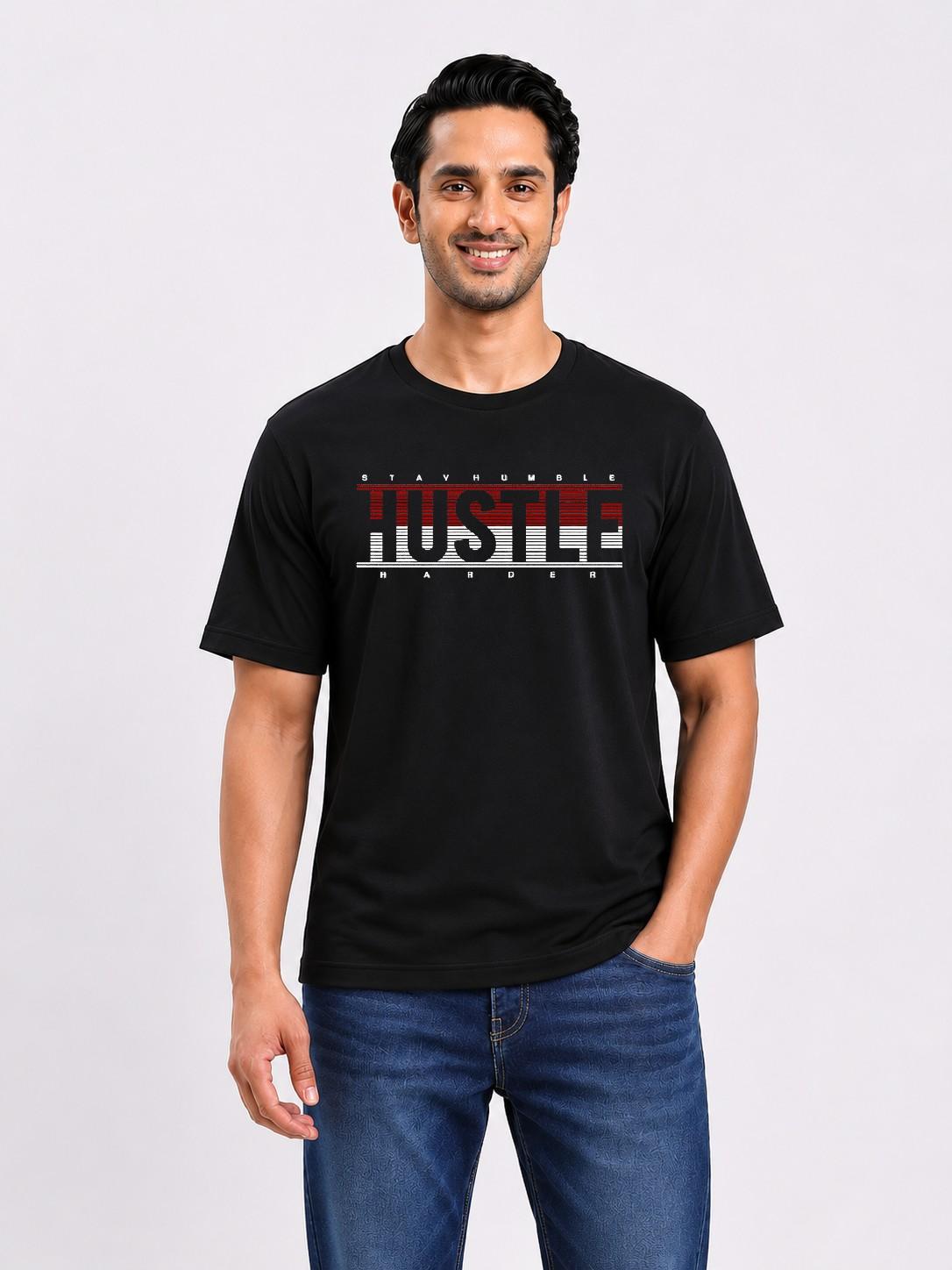 Relaxed Fit Printed Tees Hustle