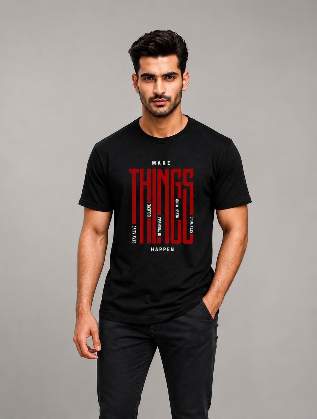 Relaxed Fit Printed Tees Thinks