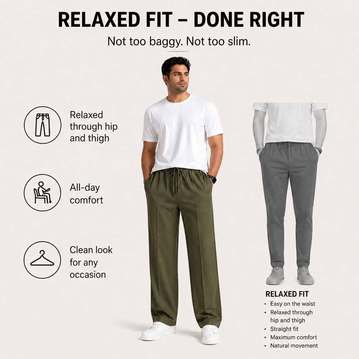 Mens Drift Relaxed Pants – Olive