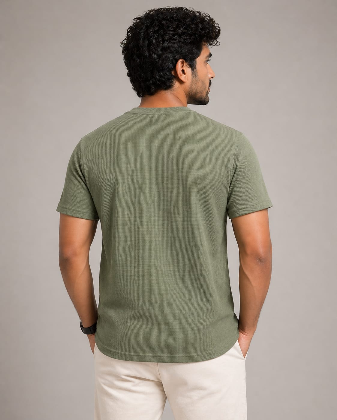Textured Relaxed Fit Tees Olive