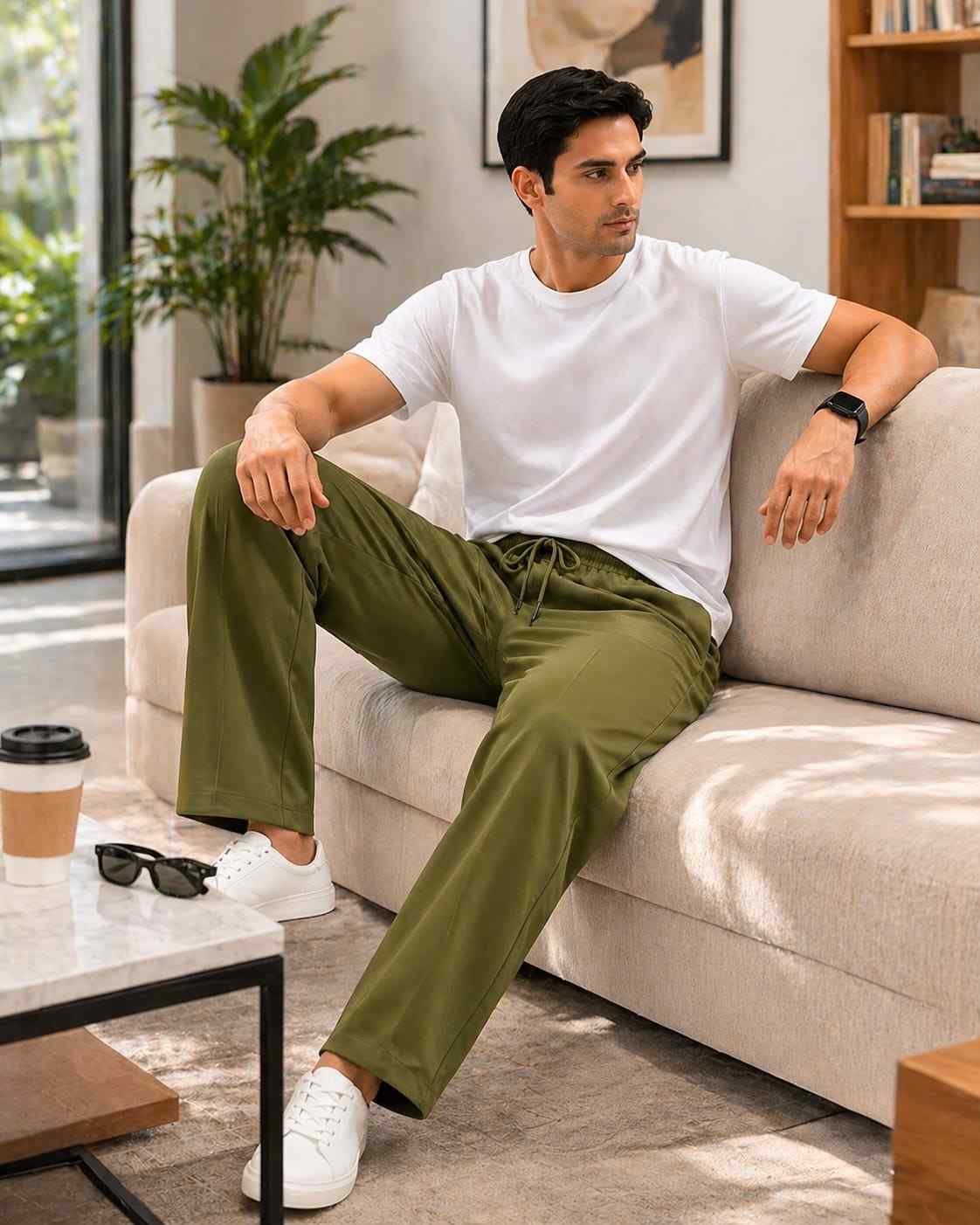 Mens Drift Relaxed Pants – Olive
