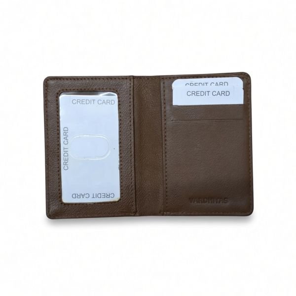 Premium Brown Leather Bifold Wallet for Men with ID Window