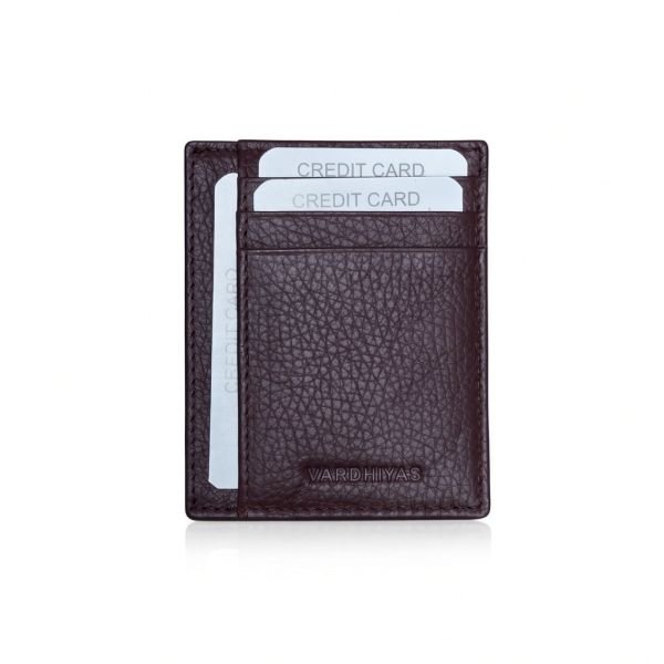 Men’s Premium Dark Brown Crocodile-Texture Slim Card Holder Wallet – Multi-Card Pocket Leather Look Wallet