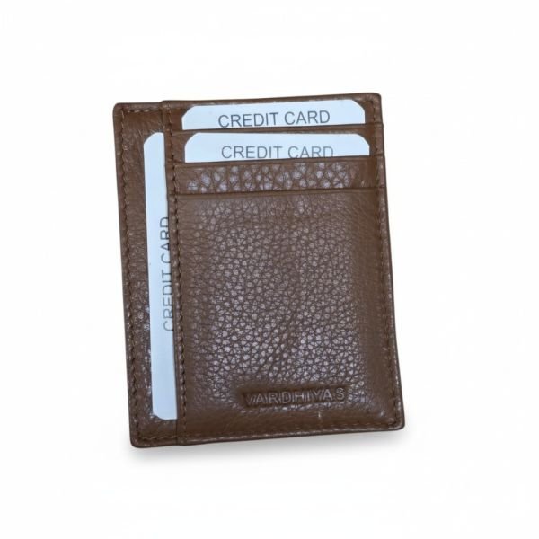 Men’s Premium Tan Brown Crocodile-Texture Slim Card Holder Wallet – Multi-Card Pocket Leather Look Wallet